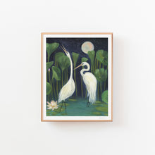 Load image into Gallery viewer, Midnight Egrets Art Print