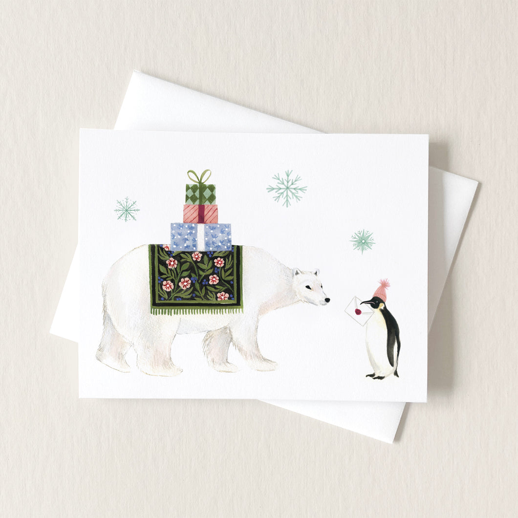 Polar Bear and Penguin Card