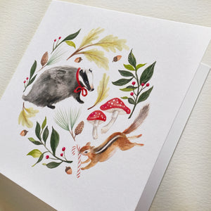 Badger and Chipmunk Card