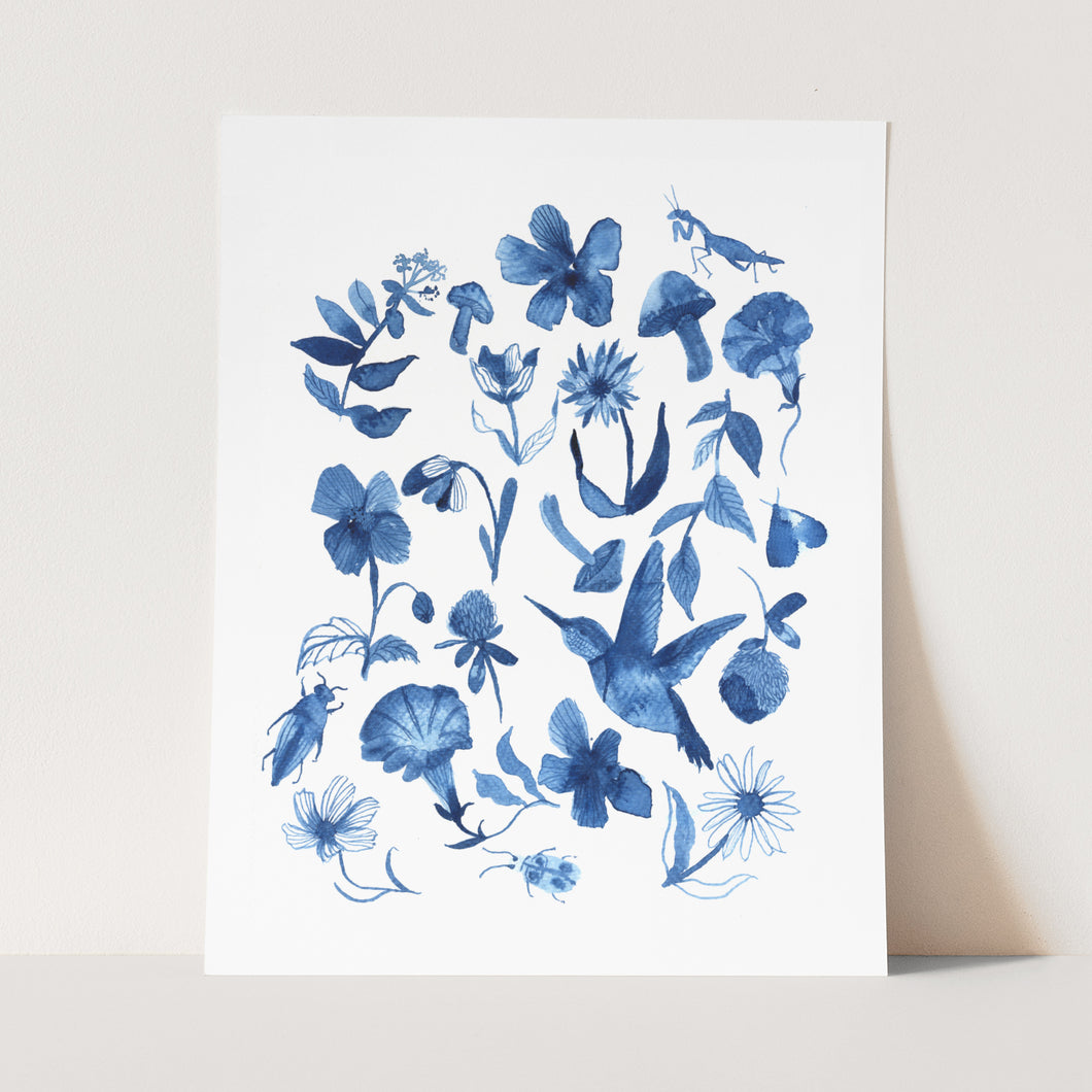 Blue Garden Art Print