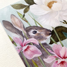 Load image into Gallery viewer, Rabbit and Rose Card
