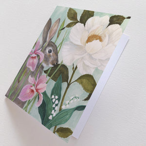 Rabbit and Rose Card