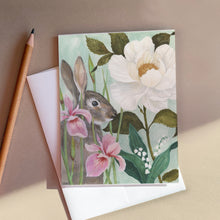 Load image into Gallery viewer, Rabbit and Rose Card
