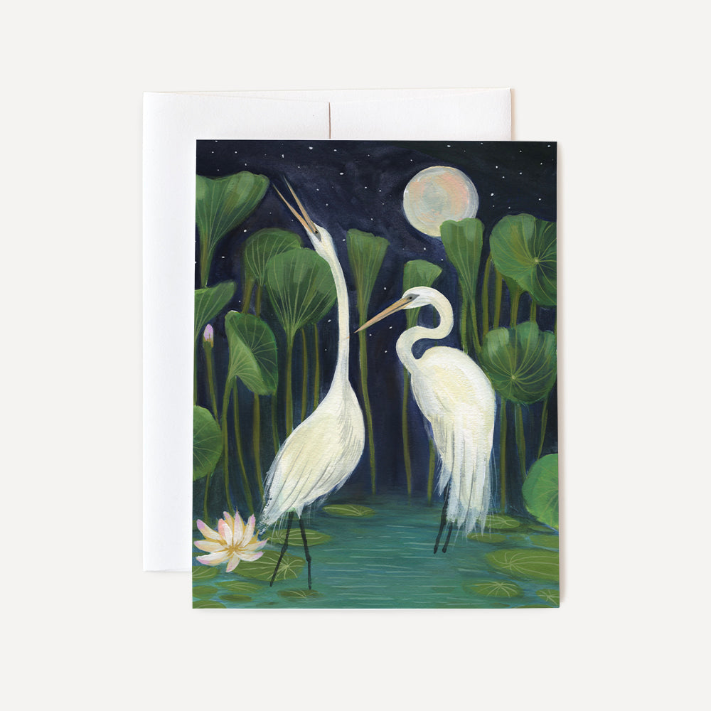 Midnight Egrets Card