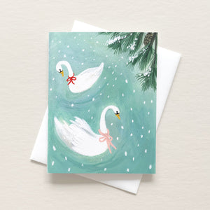 Swimming Swans Card